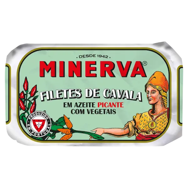 Filetes de cavala em azeite picante com vegetais